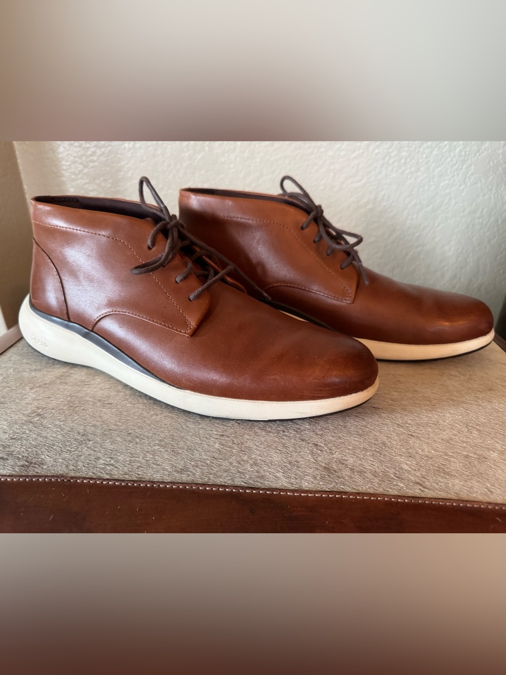 Cole Haan Grand Chukka Boot British Tan Brown Leather Derby Shoes Men’s 10.5
